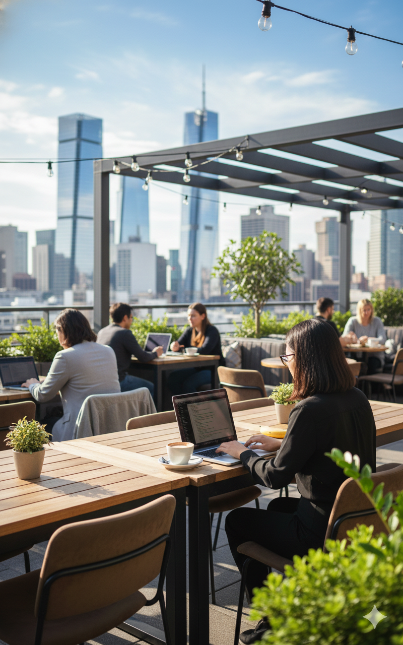 Modern rooftop architecture